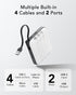 VRURC Portable Charger with Built-in Cables, 10000mAh Battery Pack PD 20W for iPhone, 22.5W USB C Travel Power Bank