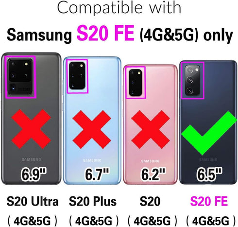 Furiet Wallet Case for Samsung Galaxy S20 FE 5G 6.5 inch Shoulder Strap Ring Buckle, Zipper Flip Organ Purse, Card Holder Phone Cover for S 20 EF UW 2022 S20FE5G S20FE 20S S2O Fan Edition 4G G5 White