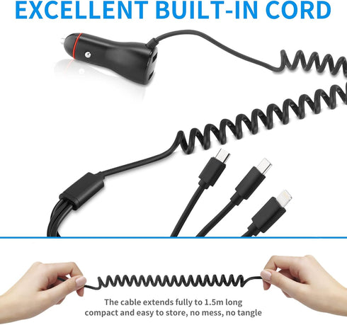 Fast Car Charger, Upgrade Dual USB Rapid Adapter Compatible with iPhone 15/14/13 Pro Max/13/12/11/Xs/XS