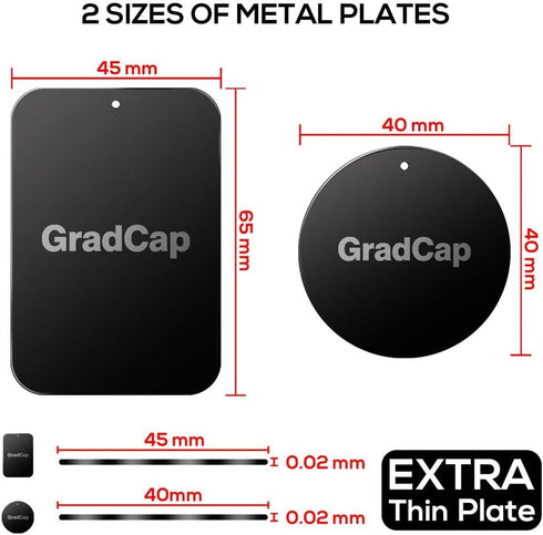 Metal Plate for Magnetic Phone Mount - 4 Packs Ultra Thin Black Metal Disc with Strong 3M Adhesive Sticker -