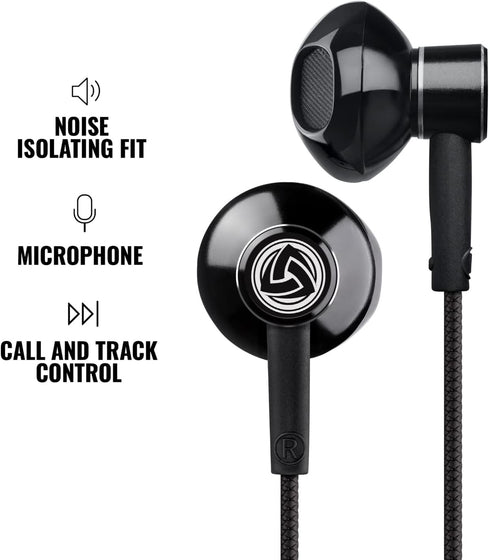 LUDOS SPECTA Wired Earbuds: Noise-Isolating In-Ear Headphones with Microphone, 5-Year Warranty, Ideal for iPhone, iPad,