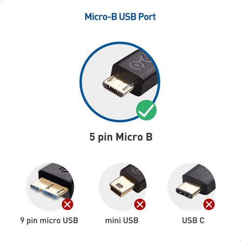 Cable Matters 1 ft Braided USB C to Micro USB Cable (Black) - USB Type C to Micro USB, Durable & Stylish.