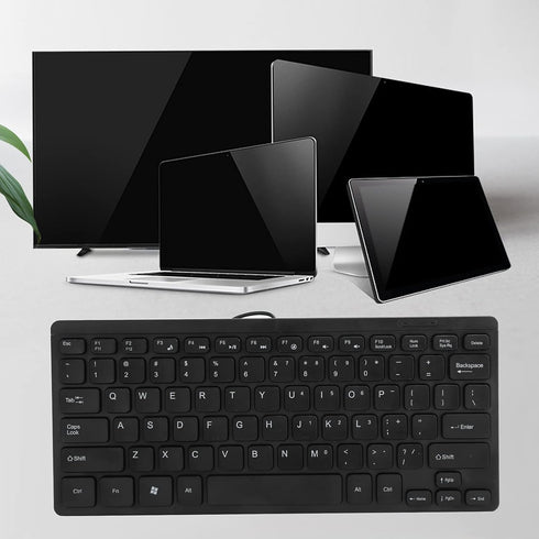eboxer-1 USB Wired Mini Slim Keyboard, Small Compact Waterproof Business Keyboard for Laptop and Desktop, Plug and Play