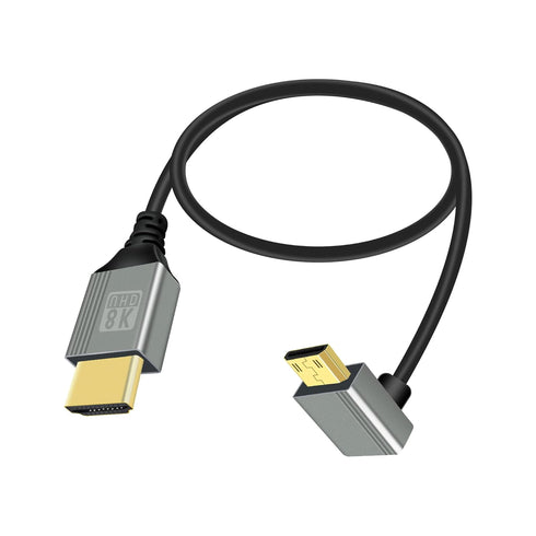 RIIEYOCA 8K Mini HDTV to HDTV Adapter Cable,90 Degree Up Angle Mini