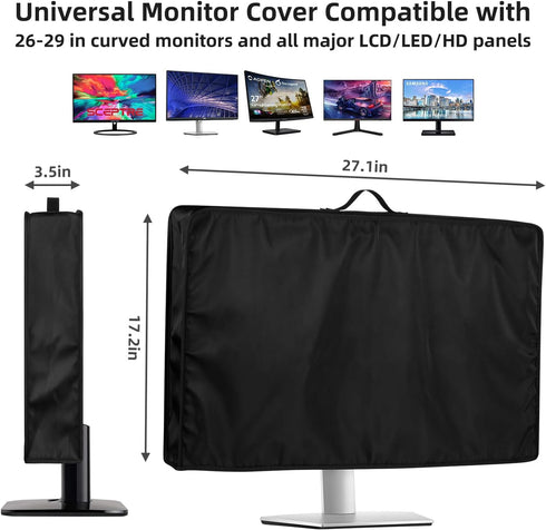 26, 27, 28, 29 inch 27 inch, 26-29 inch Monitor Cover LCD/LED/HD Panel Case - Antistatic Water Resistant Monitor Dust