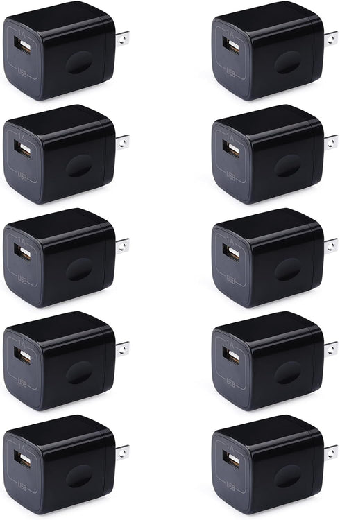 Fast Charger Block, Single Port USB Wall Plug for Phone, 15 Charging Cubes, Compatible with iPhone and Samsung