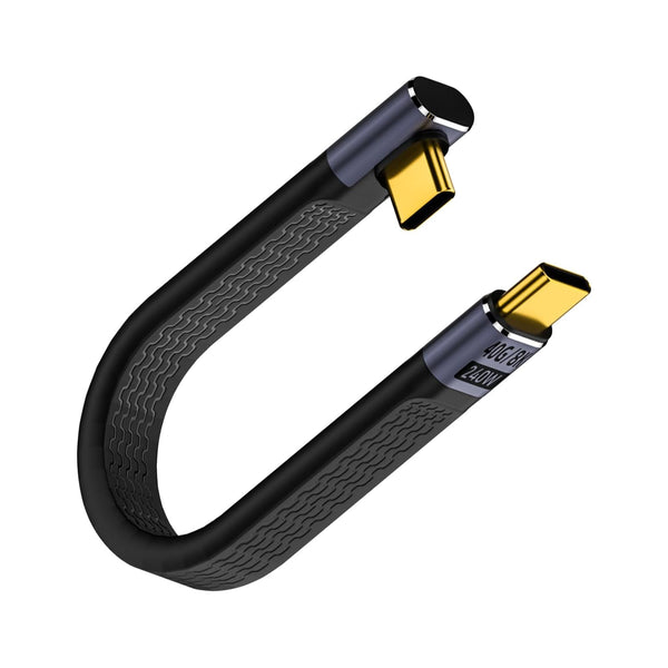 Poyiccot Short USB C Cable 5inch, Right Angle USB C Cable 40Gbps, Short USB C Thunderbolt 4 Cable - PD 3.1