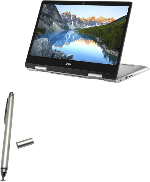 BoxWave Stylus Pen - DualTip Capacitive Stylus, Fiber Tip Disc Tip for Dell Inspiron 14 5000 2-in-1 (14 in) - Metallic