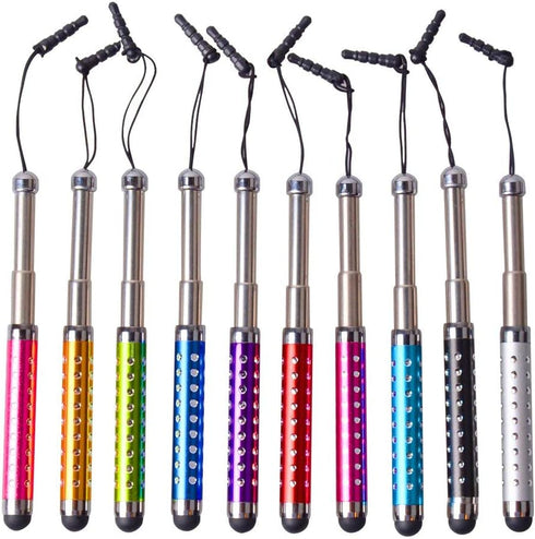 IC ICLOVER 10PCS Bling Retractable Stylus Pens for iPhone, iPad, Samsung, Android Phone, Compatible with All Capacitive