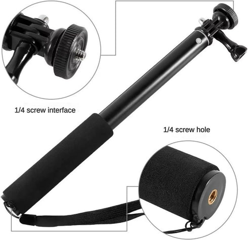 Reflex Camera 93.5cm 13/12/11/10/9/8/7, 360 X4 X3 X2 1/4" Extension Pole Selfie Stick Tripod Compatible with Go Pro
