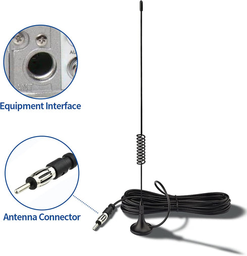 BINGFU Universal Car Stereo FM AM Radio Antenna Magnetic Base Aerial for Vehicle Truck SUV Truck RV Marine Boat Car