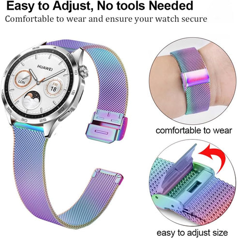 Bands 22mm Stainless Steel Metal Mesh Replacement Strap for Samsung Galaxy Watch 46mm / Galaxy 3 45mm / Gear S3, Huawei