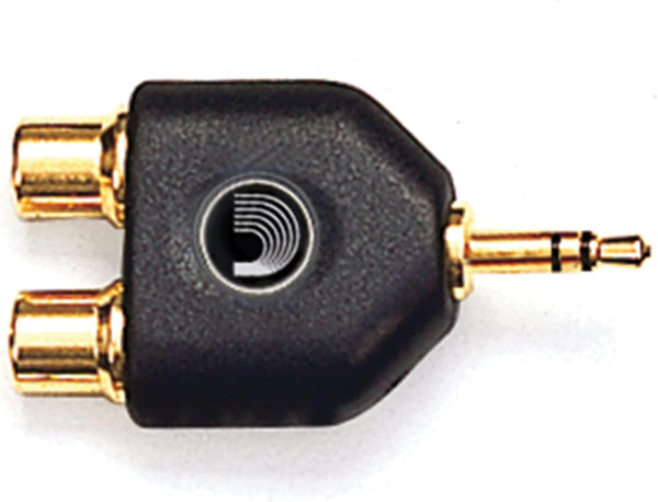 D'Addario Accessories 1/8 Inch Male Stereo to Dual RCA Female Adapter