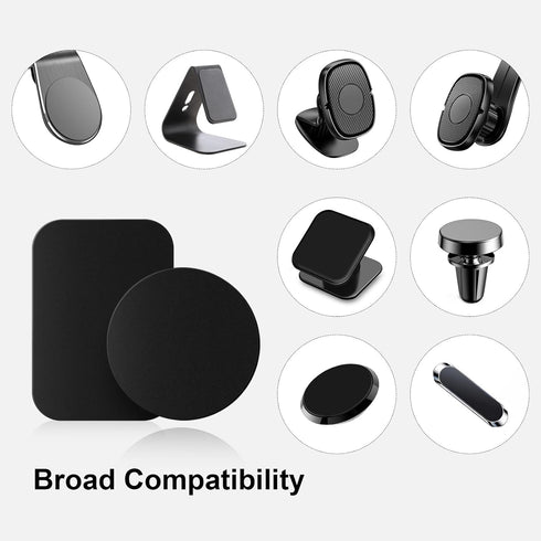Generic 12-Pack (6 6 3M Metal Plates for Magnetic Car Mount Round + Rectangular) with Strong Adhesive Ultra-Thin