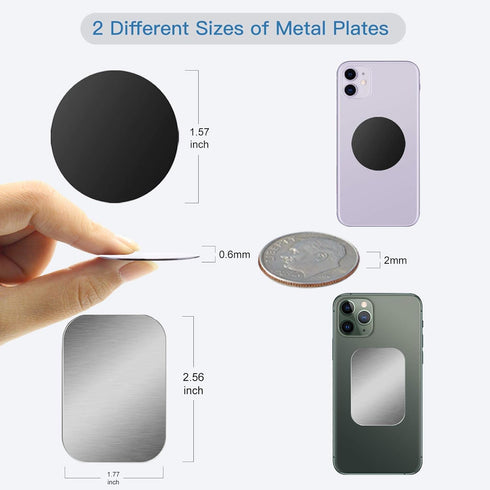 OWLKELA Mount Metal Plate for Phone Magnet Car Mount Holder with Adhesive, Universal Replacement Sticker - 10 Pack
