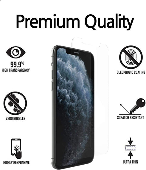 TANTEK 3-Pack Tempered Glass Screen Protector for iPhone 11 Pro Max & Xs Max, 6.5-Inch, Ultra Clear Film