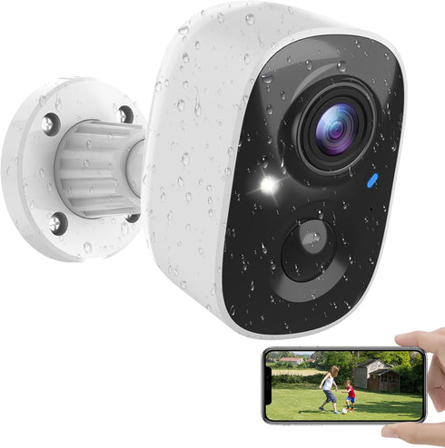 Wireless Outdoor Security Cameras, Battery Powered, AI Motion Detection, 2K Color Night Vision, 2-Way Talk