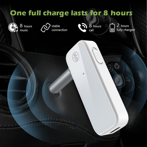 KeeKit Bluetooth 5.0 Receiver, AUX Bluetooth Adapter for Car and Home Stereo, Supports Hands-Free Calls for Headphones