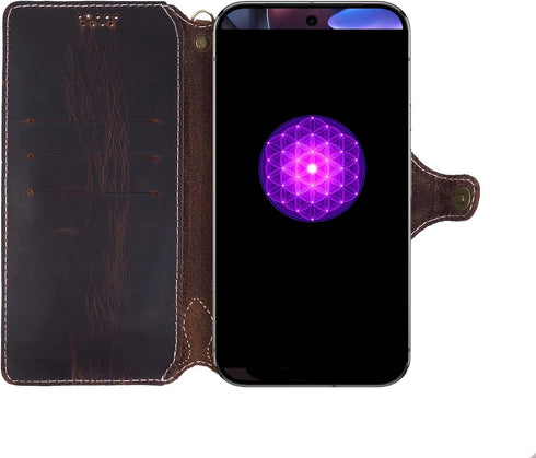 Yogurt 9 9 Case for Google Pixel Pro XL, Genuine Leather Wallet Cover for Pixel Pro XL, Handmade Oil Leather