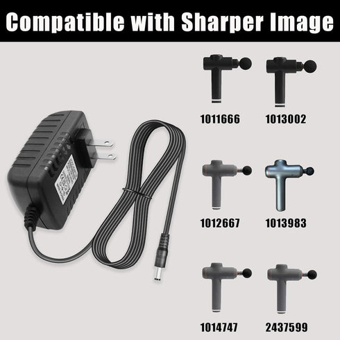 27V Charger Replacement for Sharper Image 1011666 1012667 1013002 1013985 2313786 2316222 2437599 Powerboost Percussion Deep Tissue Cordless Massage Gun DC Charging Cord Power Adapter