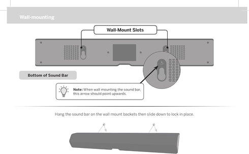 OEM Replacement Wall Mount Set for Vizio Soundbar M21d-H8 V21d-J8 M21d-H8R (Bracket Screw Not Included)