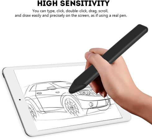 Universal Replacement Flat Capacitive Touch Screen Stylus Pen Compatible with Tablets, Smartphones (Black)
