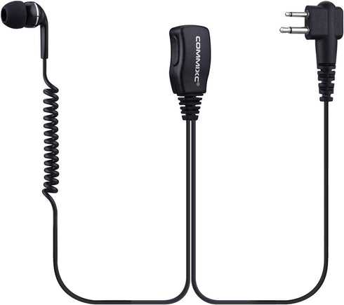 2-Pack Walkie Talkie Earpiece with PTT Mic, 2.5mm/3.5mm 2-Pin Headset for Motorola Two-Way Radios.