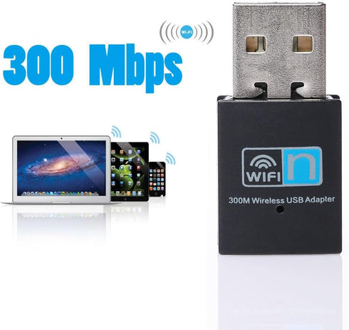 300Mbps USB WiFi Adapter, Wireless LAN Network Card Stick USB 2.0 Dongle for Desktop Laptop PC Windows 10/8/7