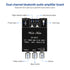 ZK-502T Bluetooth 5.0 Power Amp Audio Amplifiers Board, 2.0 Channel 50W+50W Mini Stereo Amplifier Module with Treble