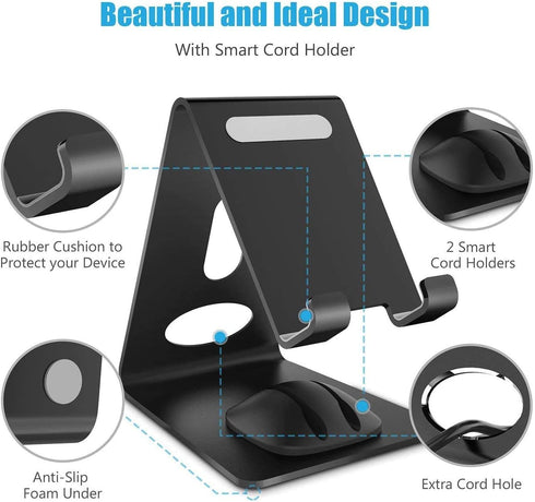 WixGear Phone Stand, Premium Phone Holder for iPhones, Android Smartphones & Mini Tablets Sturdy Metal Phone Stand