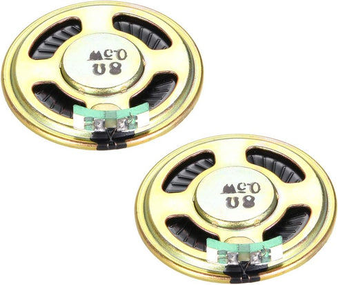 uxcell 0.5 W 8 Ohm DIY Speaker, 40mm Round-Shape Replacement Loudspeaker, 2pcs