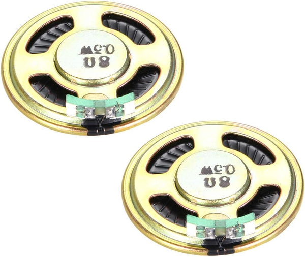 uxcell 0.5 W 8 Ohm DIY Speaker, 40mm Round-Shape Replacement Loudspeaker, 2pcs