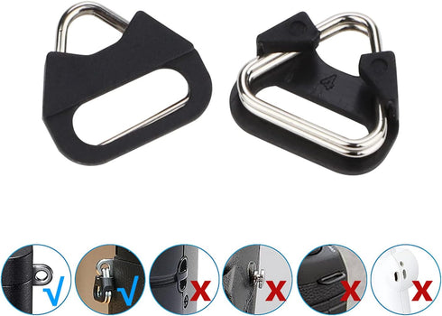 Stainless Steel Triangle Split Ring, Camera Strap Hook Lug Ring with Plastic Cap for Belt Hook Lanyard, 2 pcs