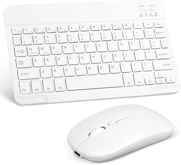 UrbanX Rechargeable Bluetooth Keyboard and Mouse Combo, Ultra Compact Slim Full-Size Keyboard and Ergonomic Mice for