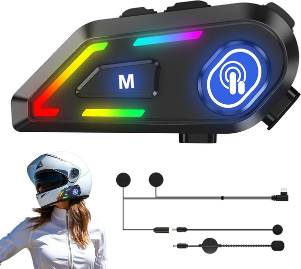 Motorcycle Bluetooth Headset - Motorcycle Helmets Headphone with Noise Cancellation, Wireless Bluetooth Headsets, Auto