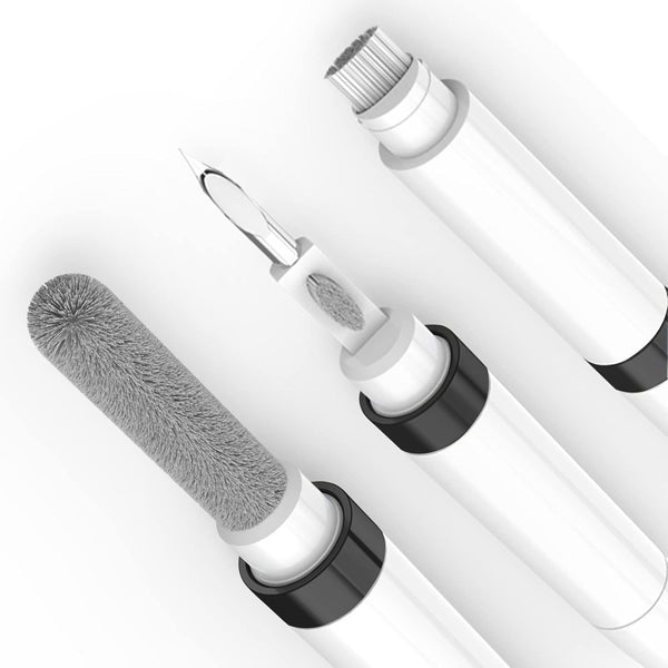 ECP4in1 Airpod Cleaner Kit, Tool for Airpods Pro 1 2 3, Flocked Sponge, Metal Pen Tip, 2 High-Density Brush - Black
