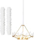 NICENEEDED 2 PCS Chandelier Fabric Cord Cover, White Chandelier Chain CoverChain Cable