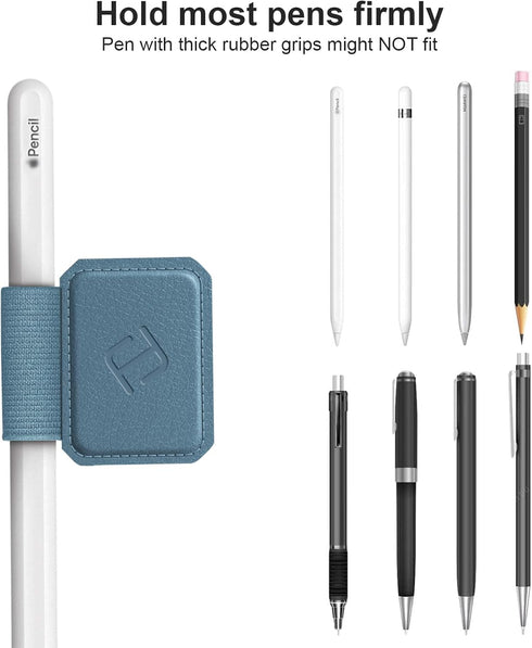 Fintie 4 Pack Pen Loop Holder for Apple Pencil Pro, USB-C & 1st/2nd Gen, Elastic Leather Pen Sleeve for Cases, Ocean