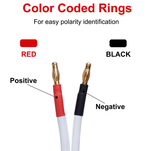 14 AWG HD Premium Soft Touch HiFi Speaker Cable with Banana Plugs - 2 Pack, 3 Feet