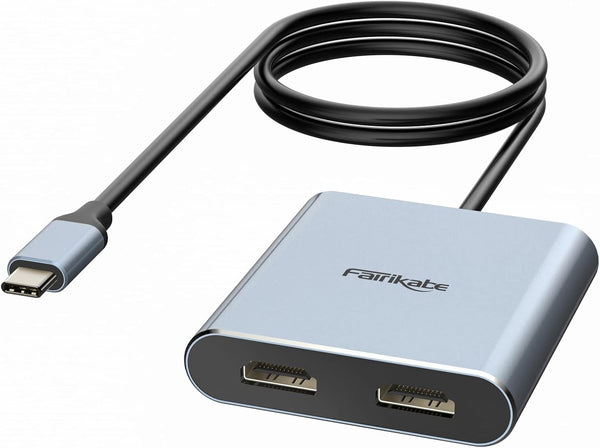 fairikabe USB C to Dual HDMI Adapter 4K 60Hz, USB C Splitter 2
