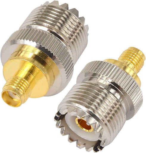 onelinkmore RF Coax Adapter, SMA Female to SO239 Female UHF Jack, SO-239 Antenna Cable Connector, Pack of 5 for UV-5R