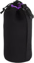PATIKIL Camera Lens Bag, 3.5" IDx9.8 H Drawstring Lens Pouch with Thick Neoprene, Lens Case for DSLR, Black, Purple