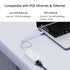 Gigabit PoE to USB C Converter for Smart Phone/Tablet, USB-C to Ethernet Adapter with 10W Charging, Plug & Play