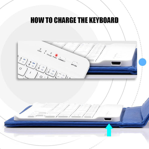 V BESTLIFE V Universal Wireless Bluetooth Keyboard, Flip Magnetic Leather Travel Carrying Case Cover with Stand for