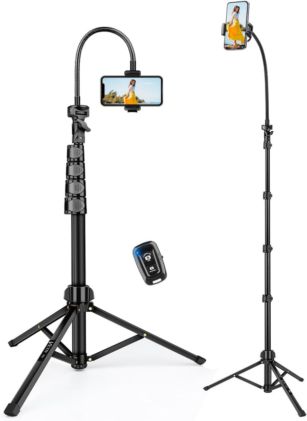 Victiv Phone Tripod, 85" Tall Tripod for iPhone with Remote, Gooseneck and Phone