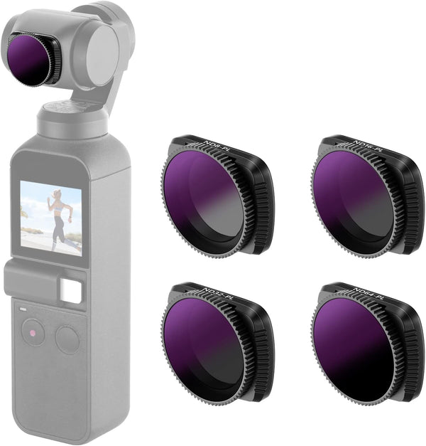NEEWER Magnetic ND/PL Filter Kit for DJI Osmo Pocket 2 / 1, 4-Pack ND8/PL, ND16/PL, ND32/PL, ND64/PL Filter
