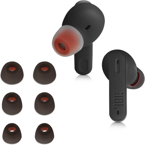 kwmobile Silicone Ear Tips for JBL Tune 230 NC TWS / T230NC - 6X Replacement Tips - Black