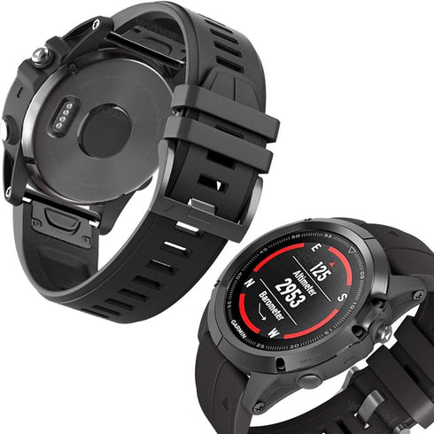 YOOSIDE 22mm Quick Fit Silicone Sport Waterproof Replacement Watch Band for Garmin Instinct/Fenix 5 (Black)