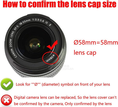 EW-60C Lens Hood & 58mm Lens Cap, Compatible for Canon T8i T7i 4000D Camera Kit EF-S 18-55mm Lens (2 Pack)