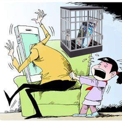 Mobile Phone Jail Cell Phones Prison Lock Up Safe Smartphone Stand Holders - Classroom Home Table Office Storage Gadget